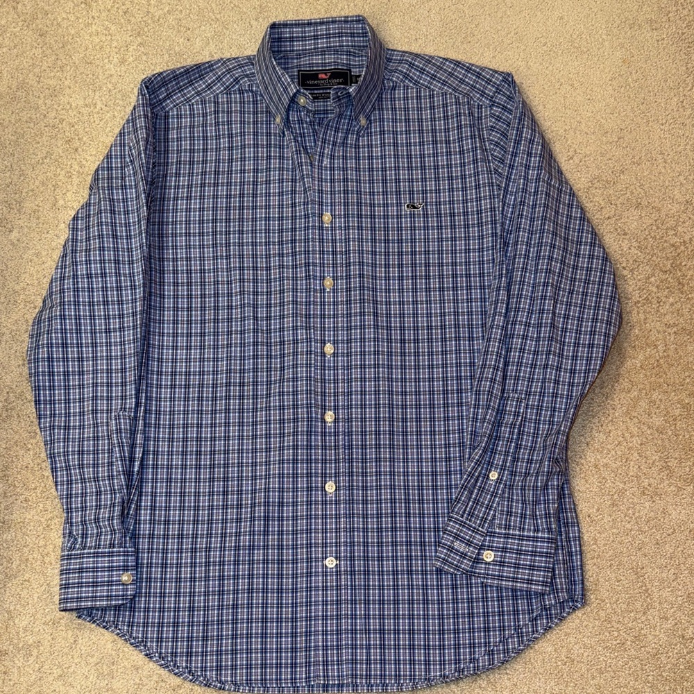Vineyard Vines Blue Plaid Button-Down Shirt